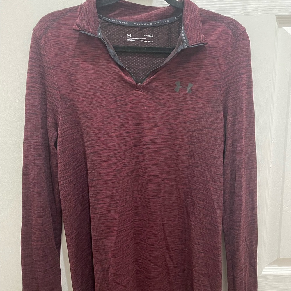 Under Armour Red Long Sleeve Performance Shirt